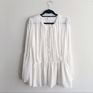 NWOT Free People Soul Serene Pleated Peplum Blouse